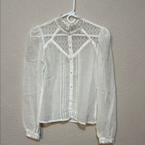 Elegant White Lace Vintage Jessica's Gunnies Blouse